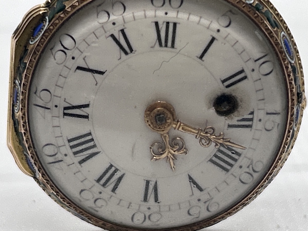 18-karat Gold Enamel Pocket Watch By Charles Leroy Paris-photo-3