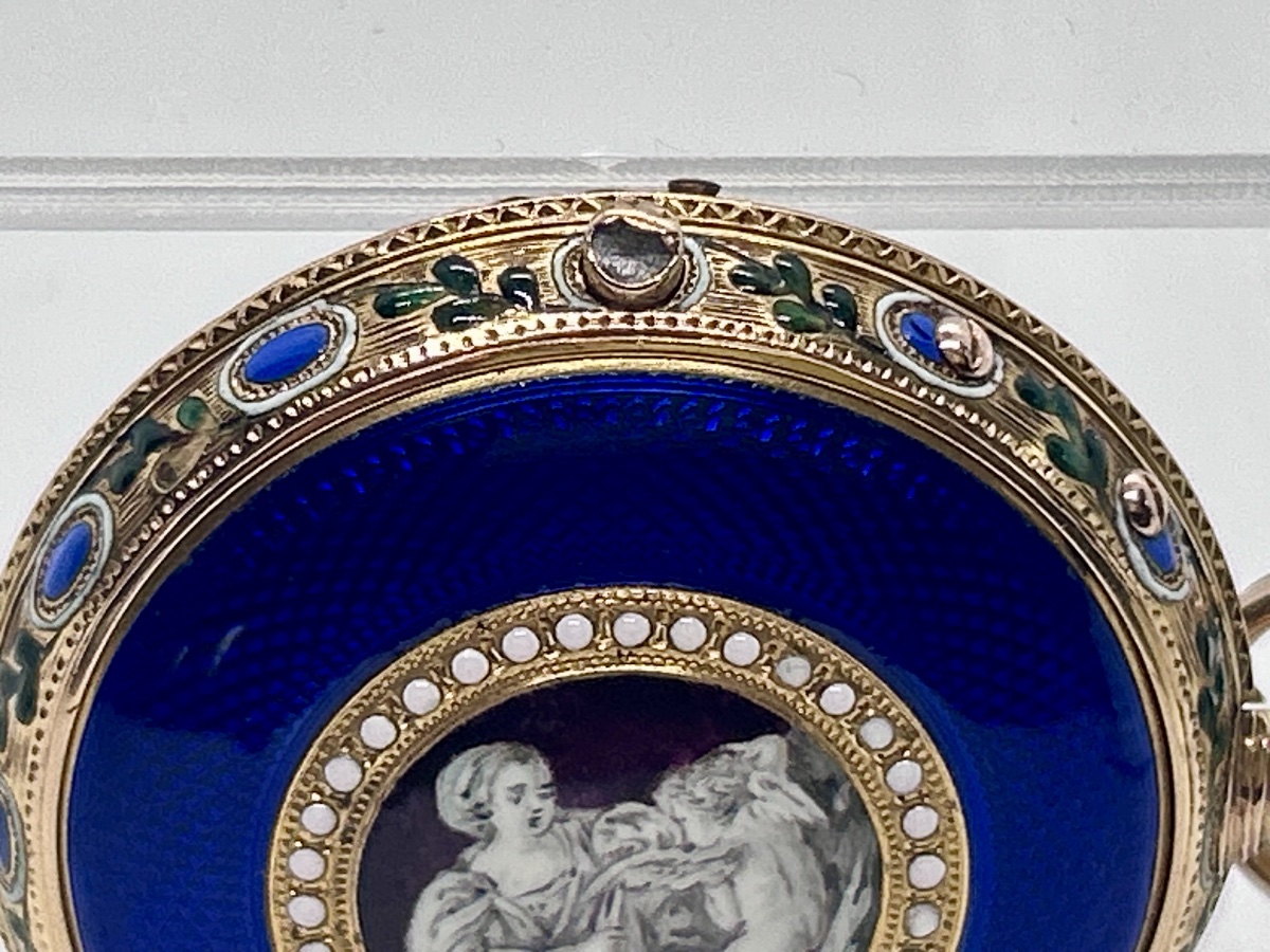 18-karat Gold Enamel Pocket Watch By Charles Leroy Paris-photo-2