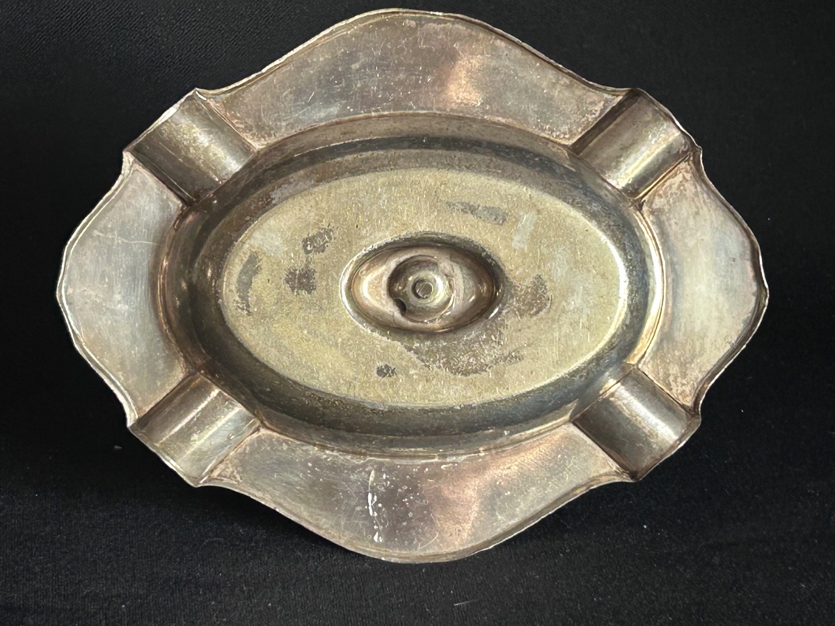 Alfa Luxembourg Hotel, Art Deco Silver-plated Metal Ashtray By Wellner-photo-4