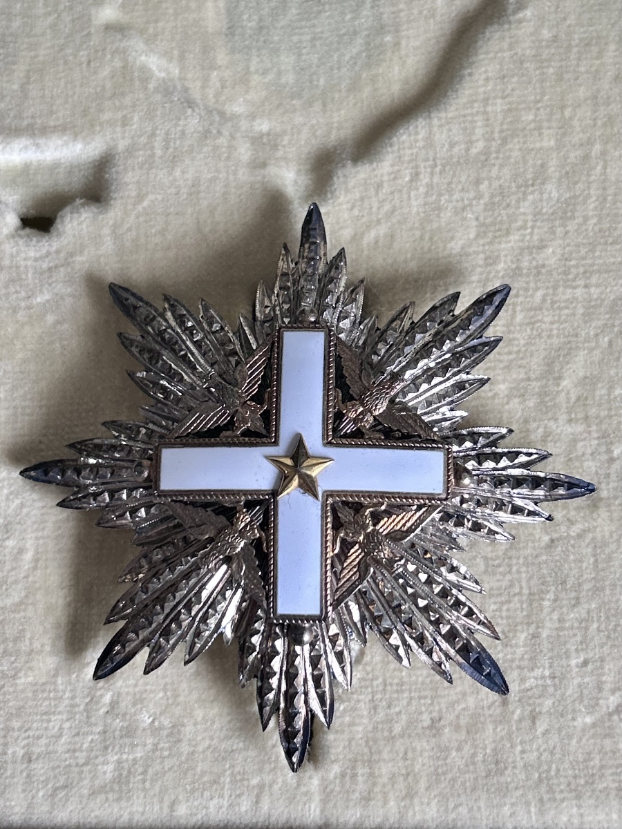 Plaque de grand officier italienne en argent et vermeil