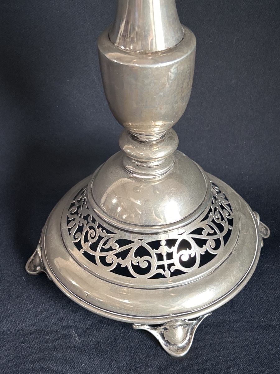 Candélabre de table en argent massif à 5 bras de lumière -photo-2