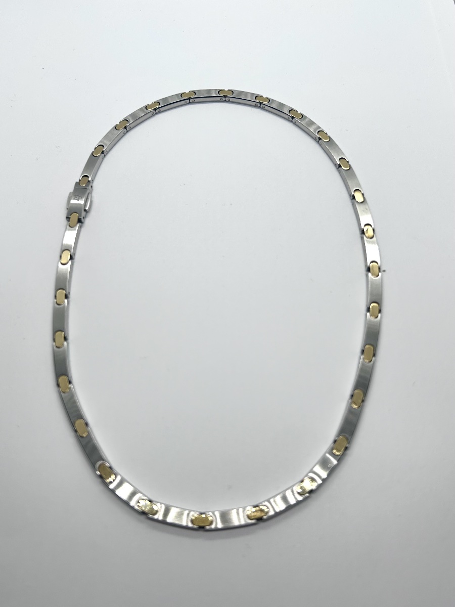 Collier en or 18 carats et acier maison Pequinet -photo-3
