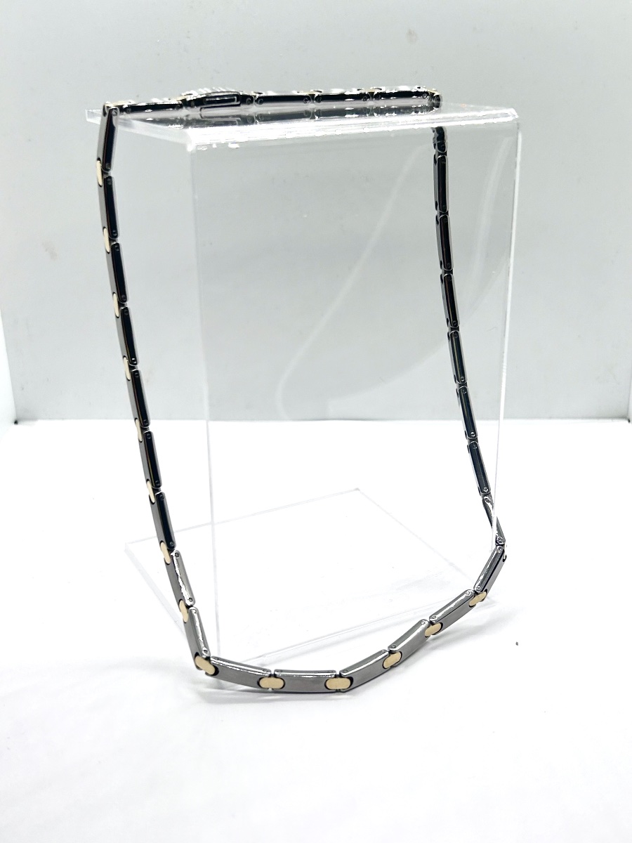 Collier en or 18 carats et acier maison Pequinet -photo-4