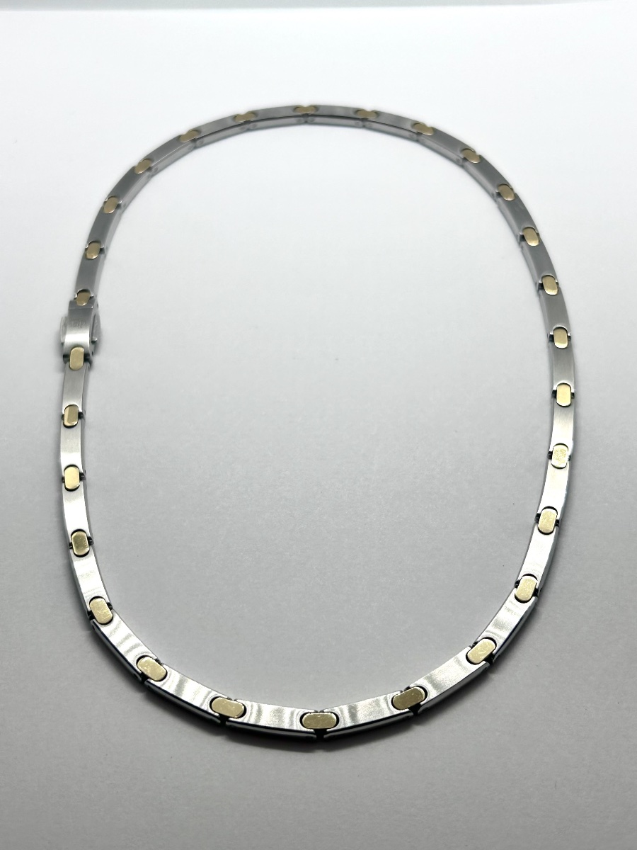 Collier en or 18 carats et acier maison Pequinet -photo-6