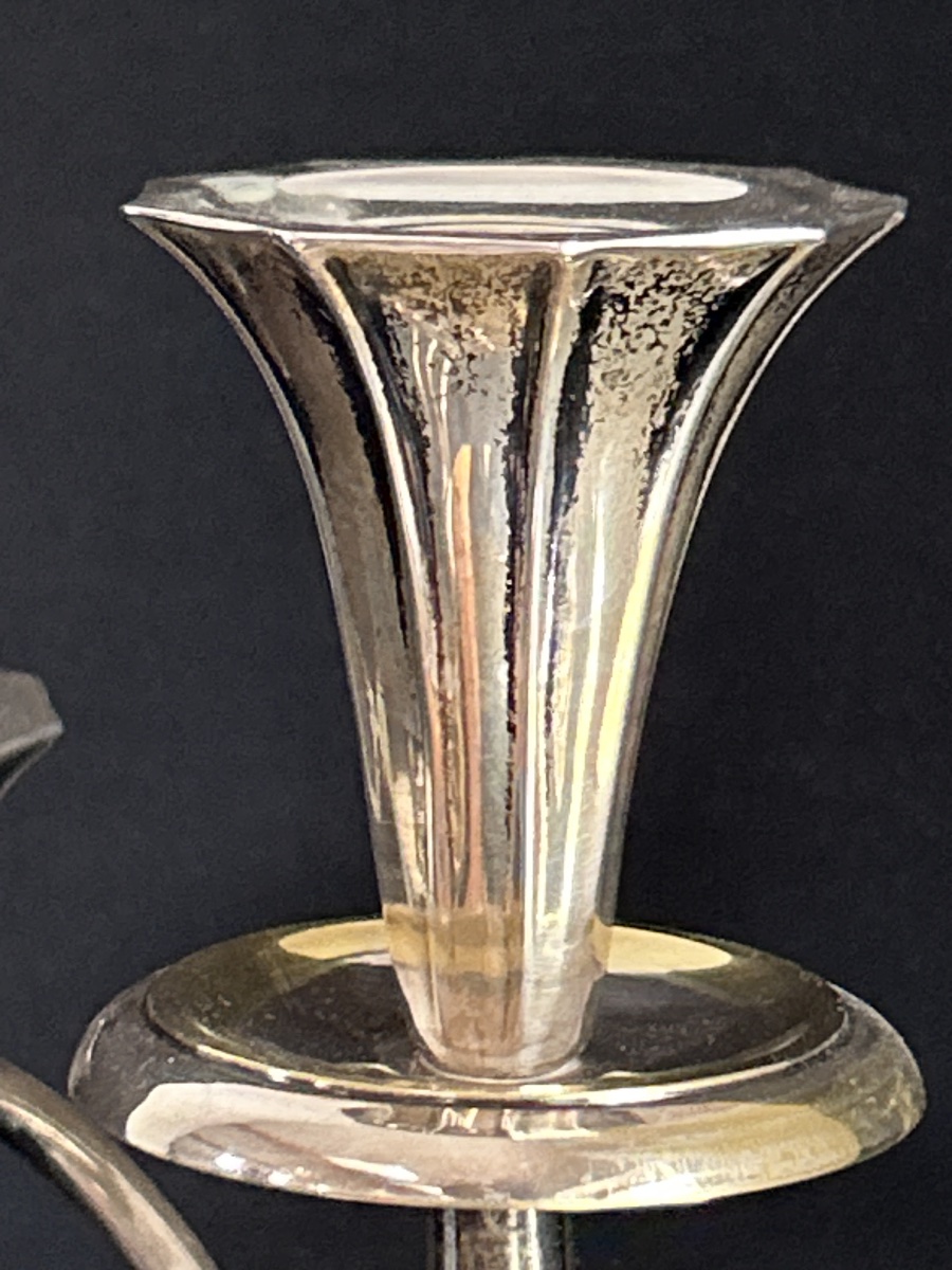 Candélabre hongrois art nouveau en argent massif-photo-3