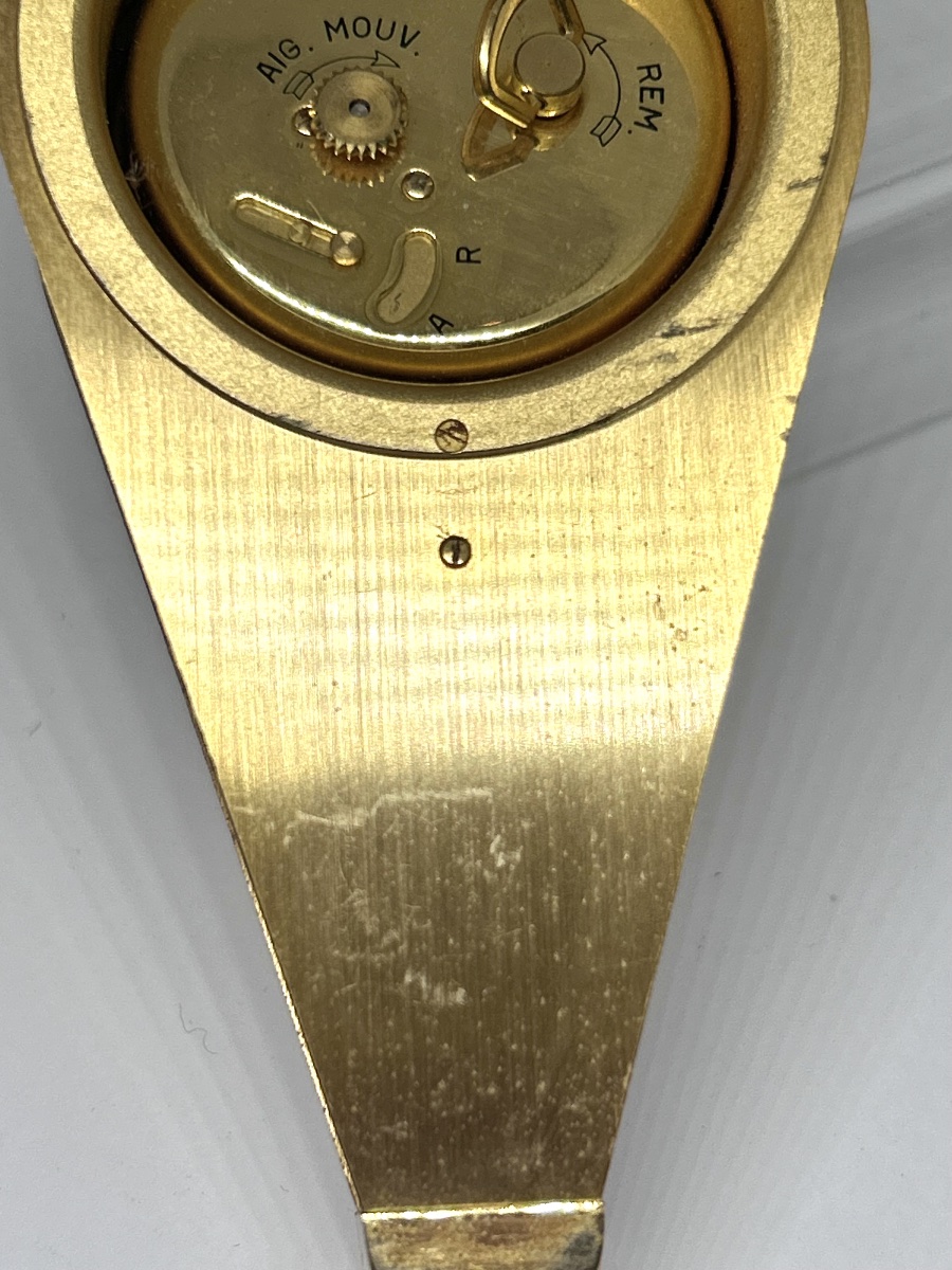 Jaeger-lecoultre Table Clock Shaped Like A Bellows With Gold-plated Latin Lettering -photo-3