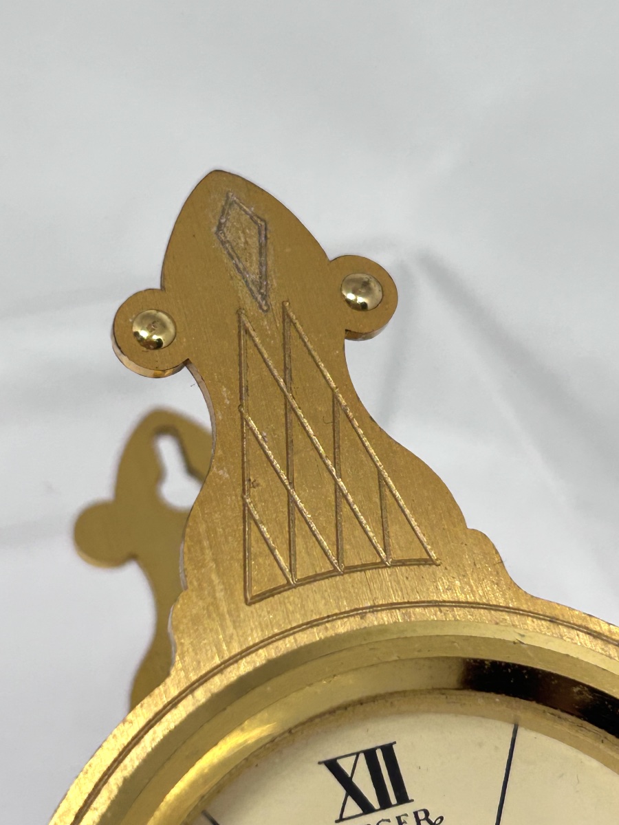 Jaeger-lecoultre Table Clock Shaped Like A Bellows With Gold-plated Latin Lettering -photo-5