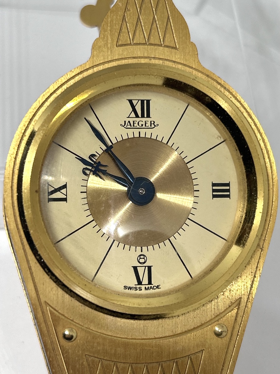 Jaeger-lecoultre Table Clock Shaped Like A Bellows With Gold-plated Latin Lettering -photo-6