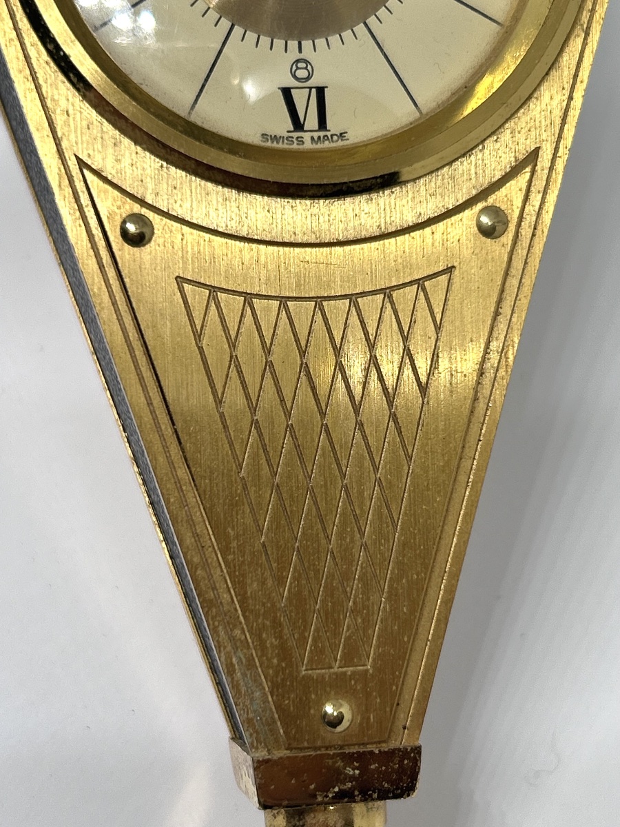Jaeger-lecoultre Table Clock Shaped Like A Bellows With Gold-plated Latin Lettering -photo-7