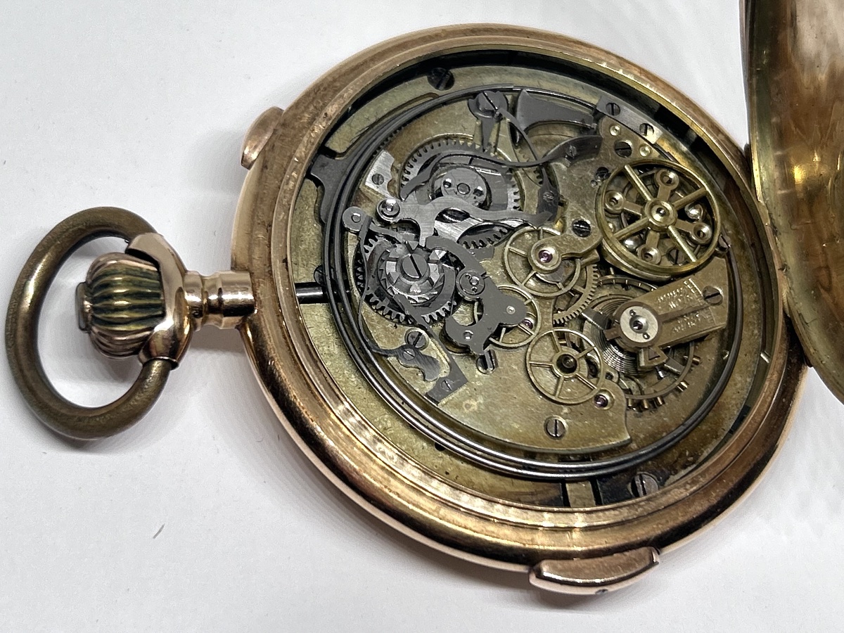 Gold Pocket Watch With Hour And Quarter-hour Repeater And Chronograph-photo-3