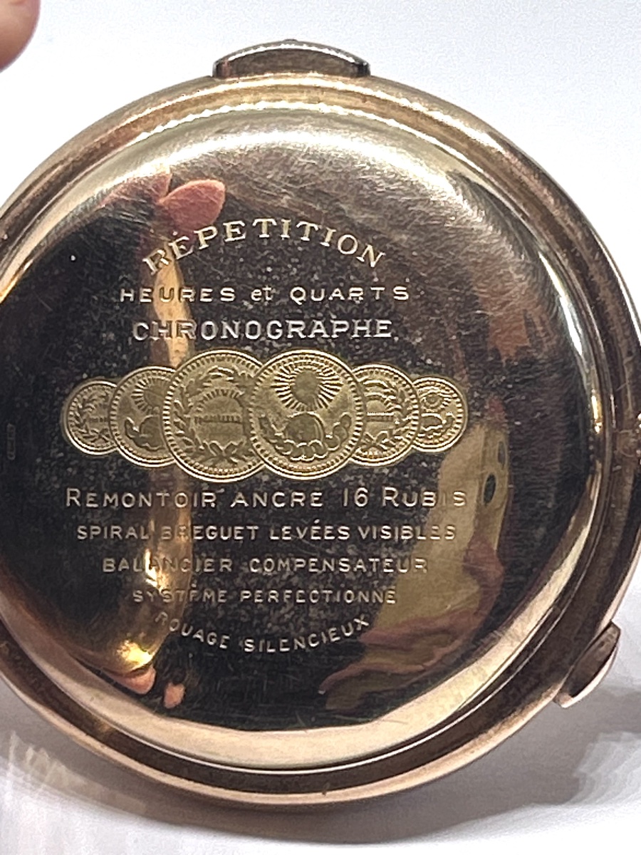Gold Pocket Watch With Hour And Quarter-hour Repeater And Chronograph-photo-6