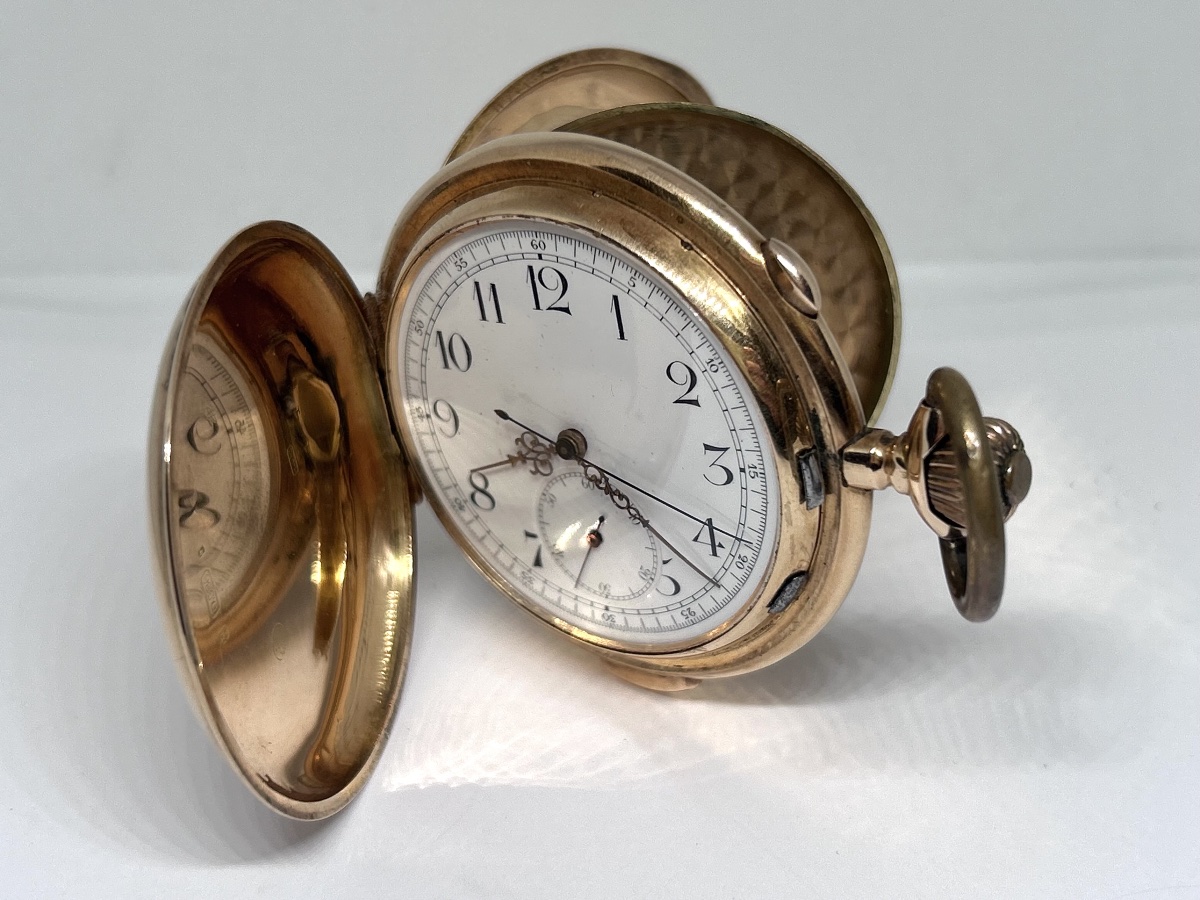 Gold Pocket Watch With Hour And Quarter-hour Repeater And Chronograph