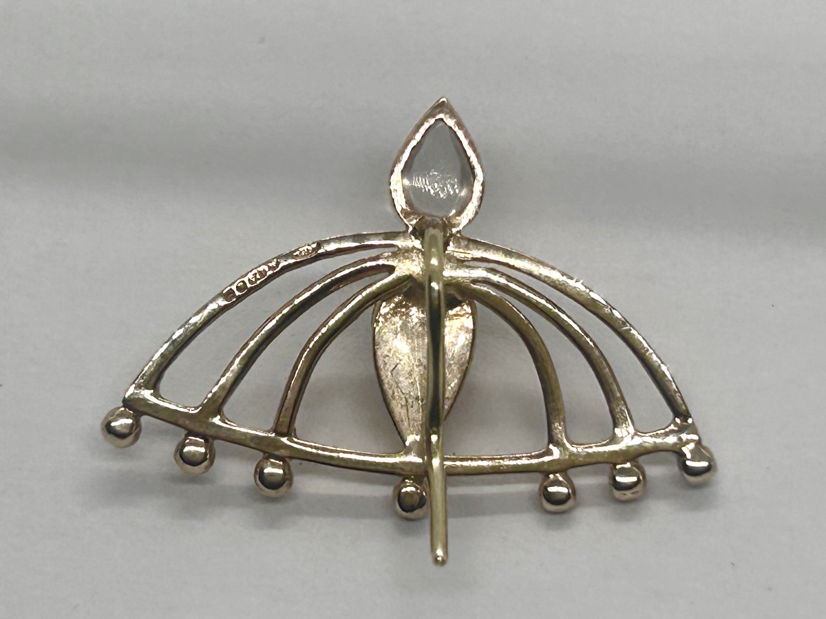 Boucles d’oreille art nouveau en or 18 carats et perle fine -photo-2