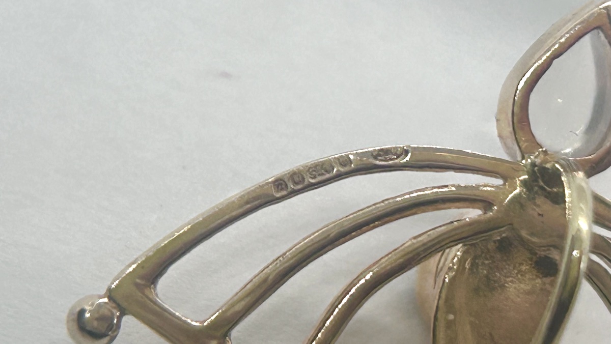 Boucles d’oreille art nouveau en or 18 carats et perle fine -photo-6