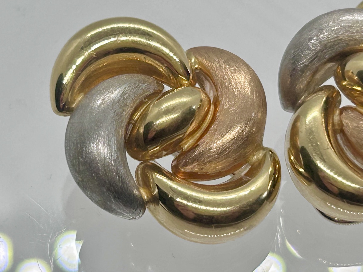 Boucles d’oreille 3 ors 18 carats à clips -photo-4