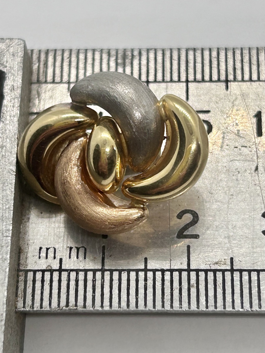 Boucles d’oreille 3 ors 18 carats à clips -photo-5