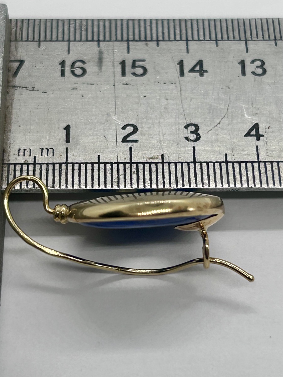 Boucles d’oreille en or 18 carats et lapis lazuli motif étoilé-photo-5