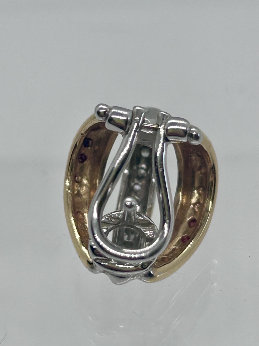 Boucles d’oreilles en ors 18 carats pavées de diamants -photo-3