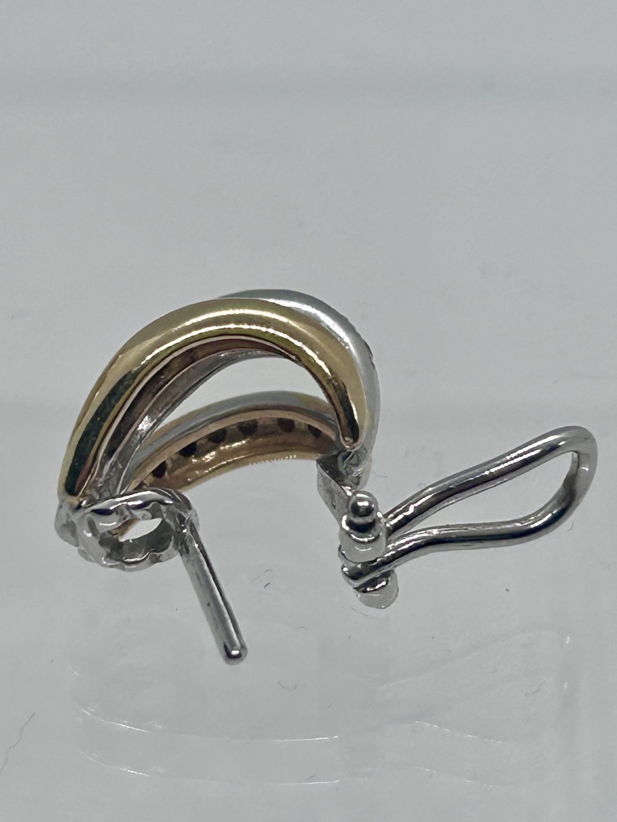 Boucles d’oreilles en ors 18 carats pavées de diamants -photo-4
