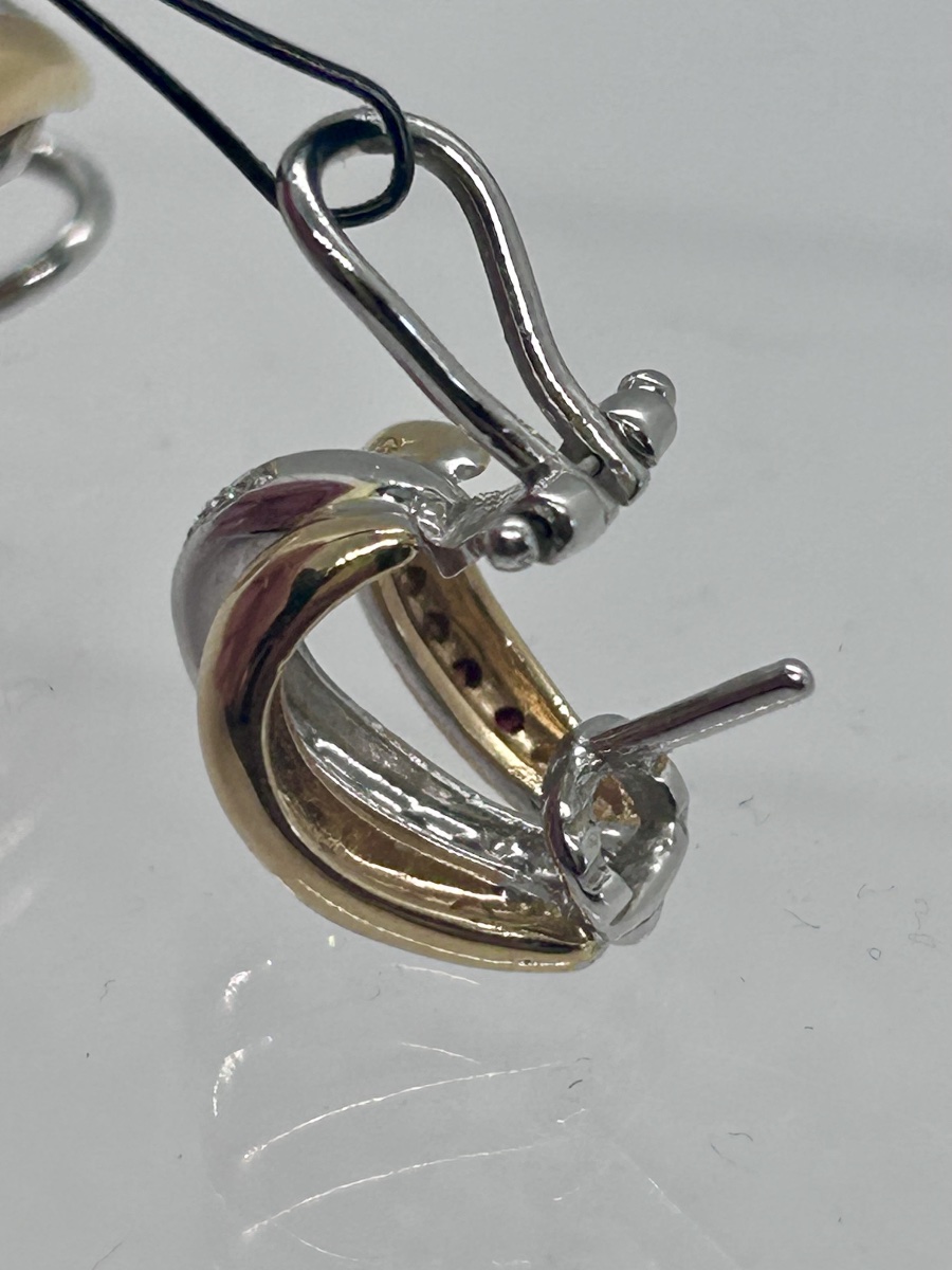 Boucles d’oreilles en ors 18 carats pavées de diamants -photo-5