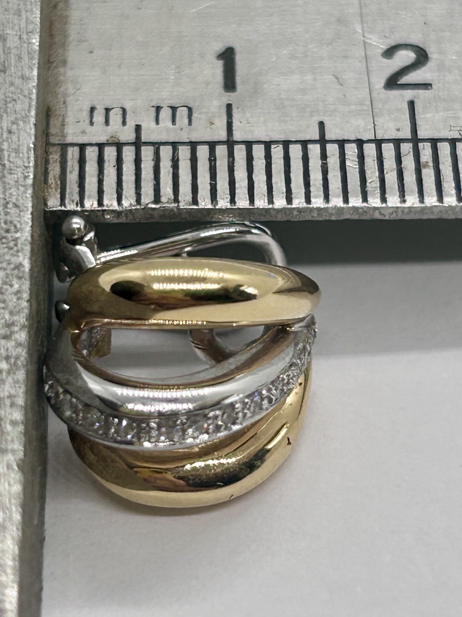 Boucles d’oreilles en ors 18 carats pavées de diamants -photo-6