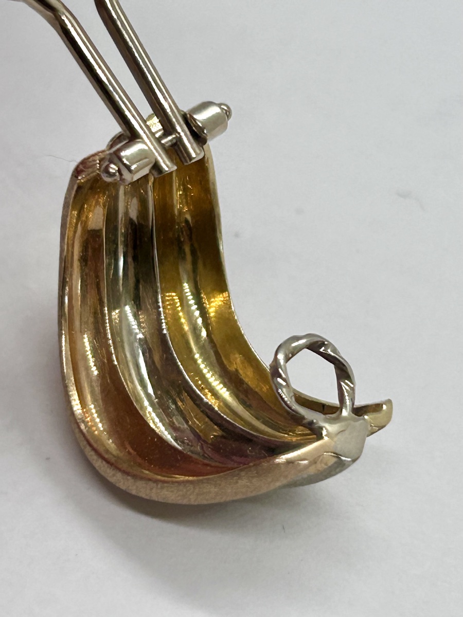 18-karat Brushed Gold (yellow, White, And Rose) Clip-on Earrings -photo-7