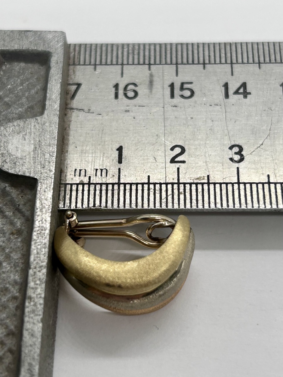 18-karat Brushed Gold (yellow, White, And Rose) Clip-on Earrings -photo-8