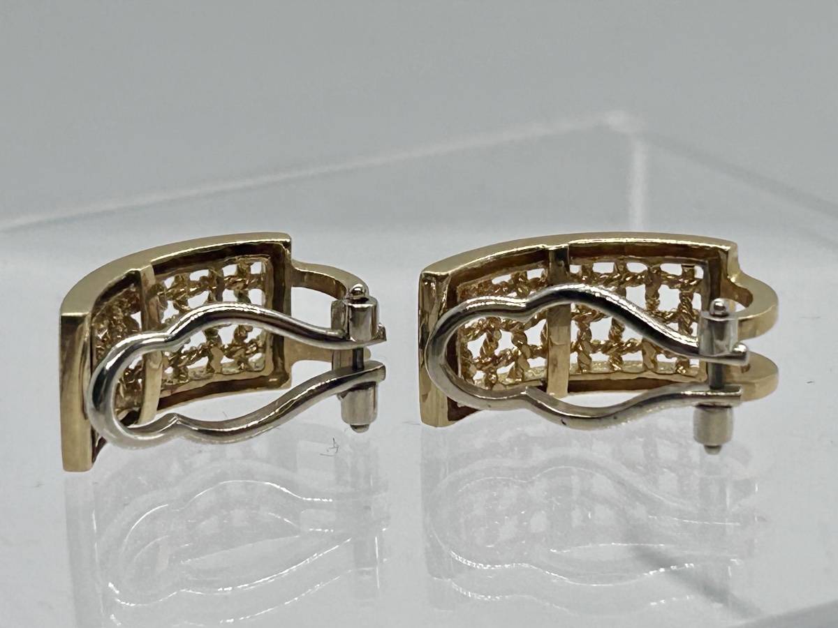 18-karat Gold Half-hoop Earrings With An Openwork Design-photo-4