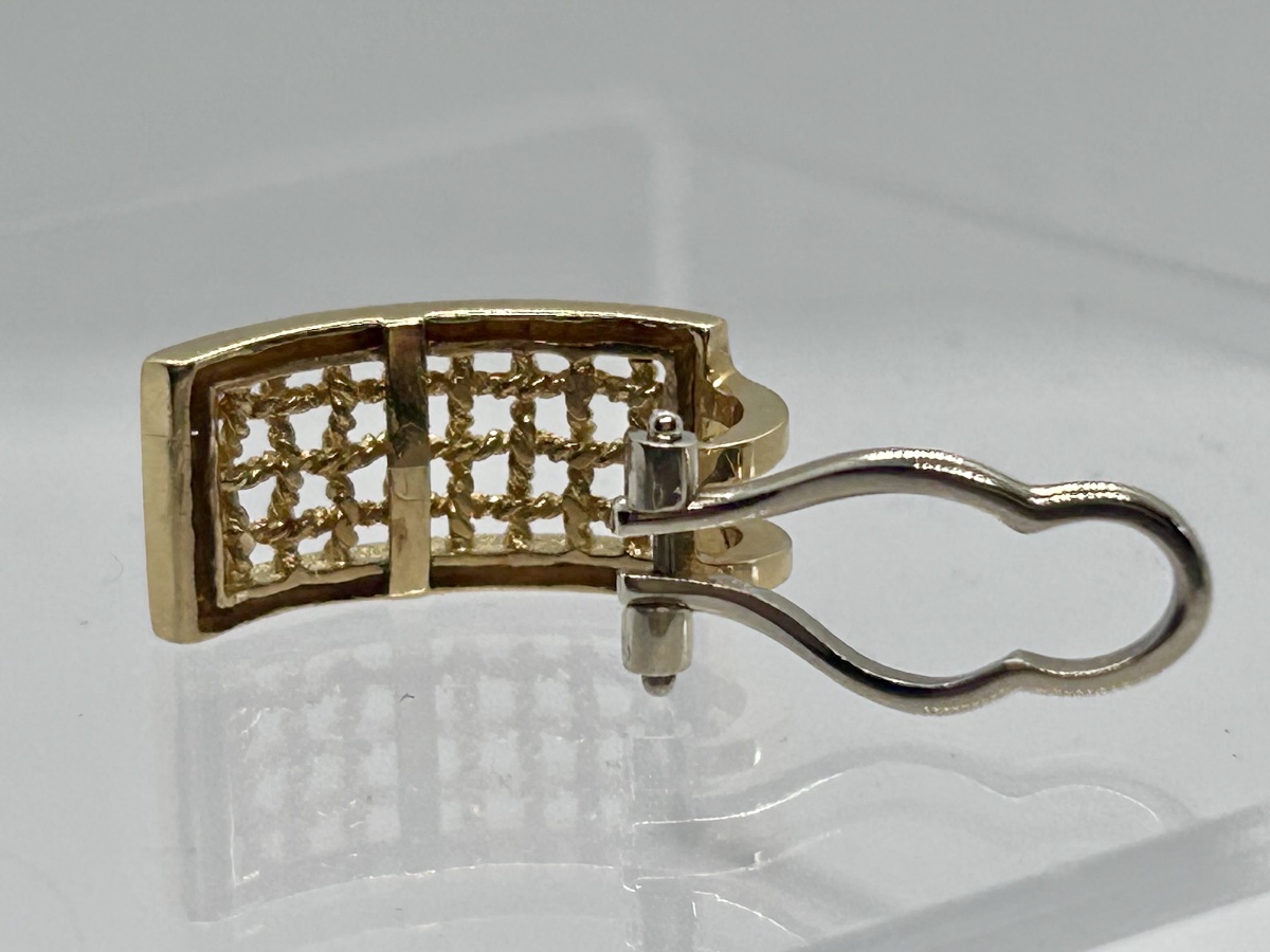 18-karat Gold Half-hoop Earrings With An Openwork Design-photo-5