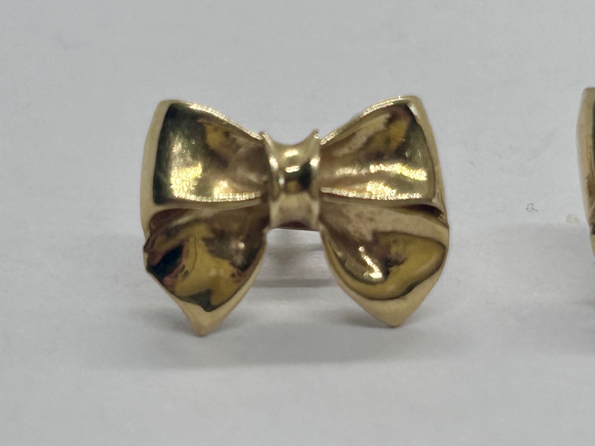 18-karat Gold Art Deco Bow Earrings-photo-4