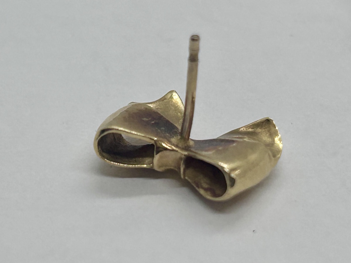 18-karat Gold Art Deco Bow Earrings-photo-2