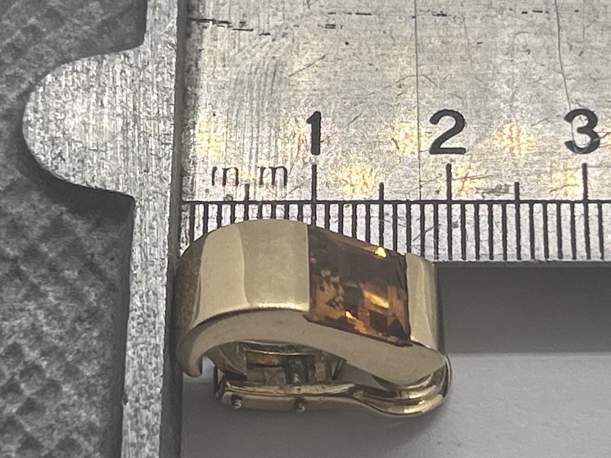 Boucles d’oreille à clips « tank » en or 18 carats ornées de citrines-photo-5