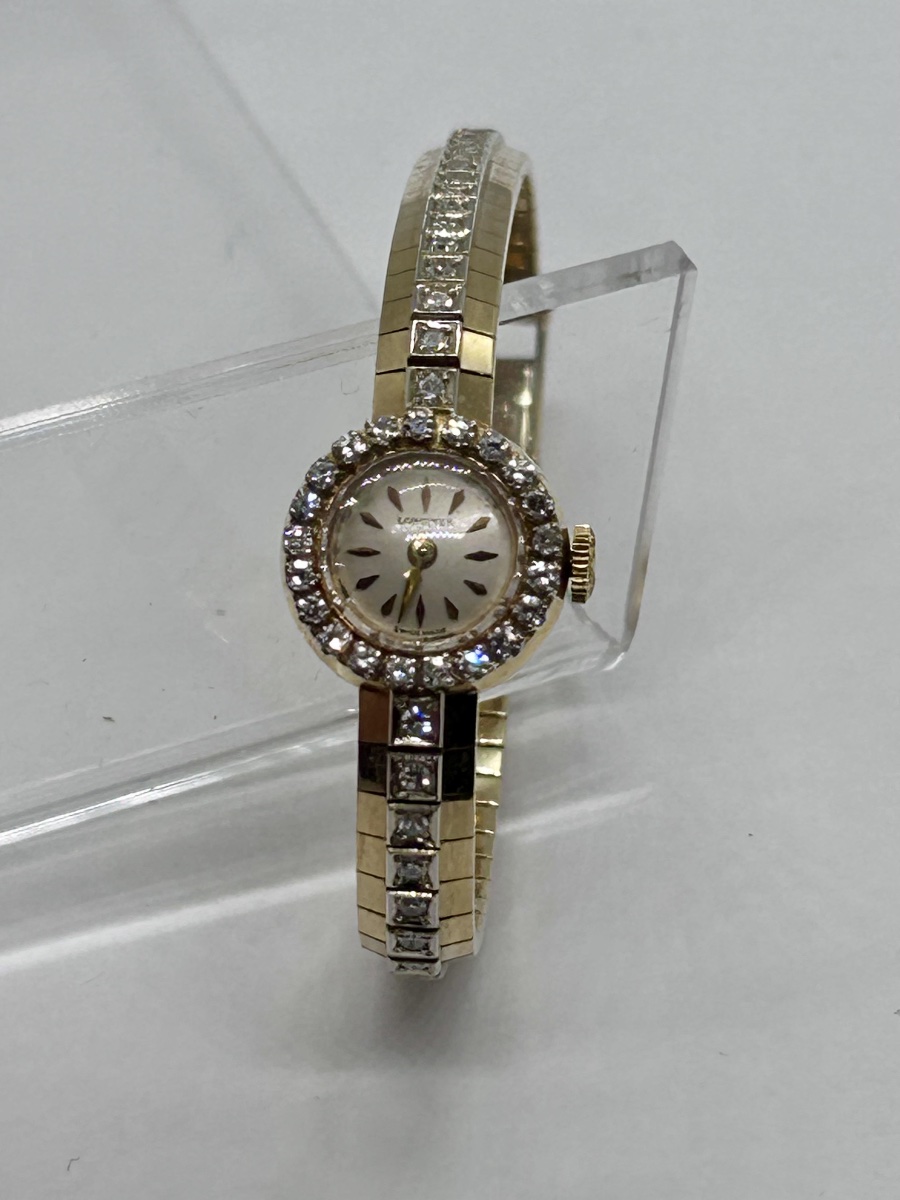 Longines, montre femme art déco en or 18k et brillants -photo-3