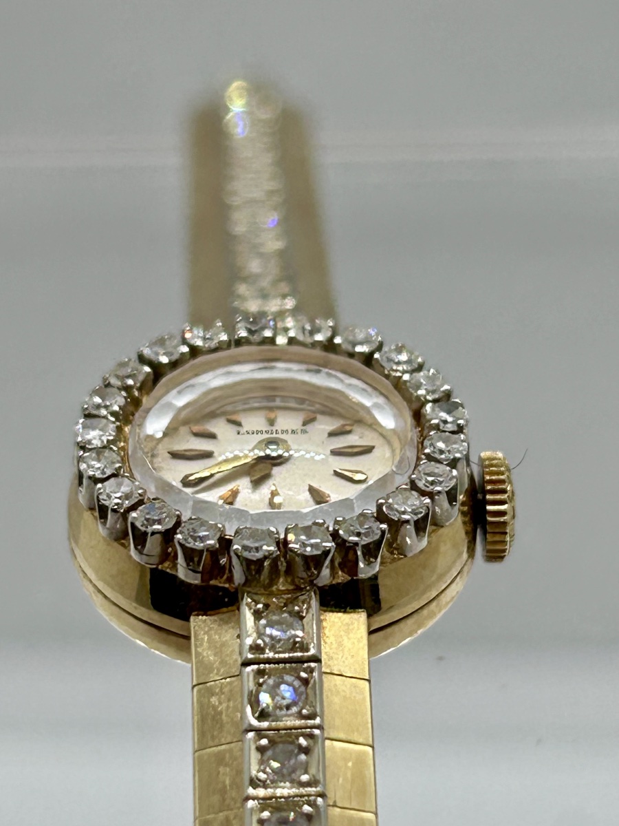 Longines, montre femme art déco en or 18k et brillants -photo-6