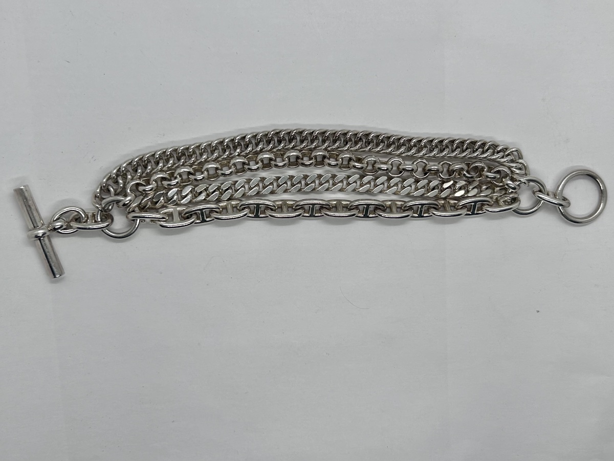 Hermès, bracelet « Etcétéra » à 4 chaînes en argent massif-photo-3