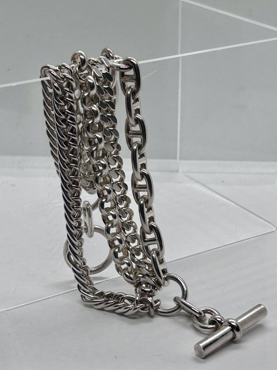 Hermès, bracelet « Etcétéra » à 4 chaînes en argent massif-photo-1