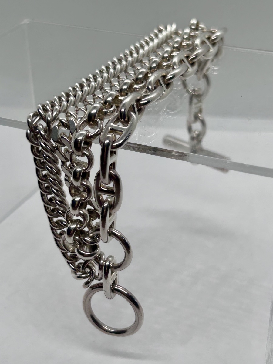 Hermès, bracelet « Etcétéra » à 4 chaînes en argent massif-photo-2