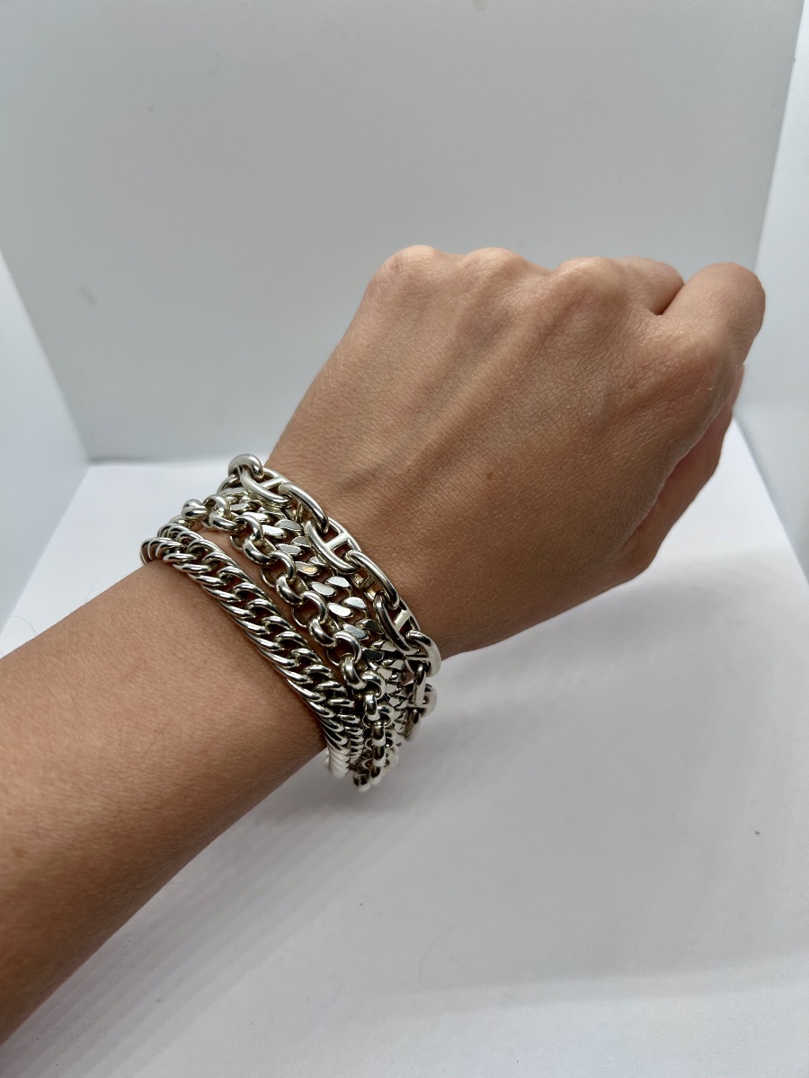 Hermès, bracelet « Etcétéra » à 4 chaînes en argent massif-photo-5
