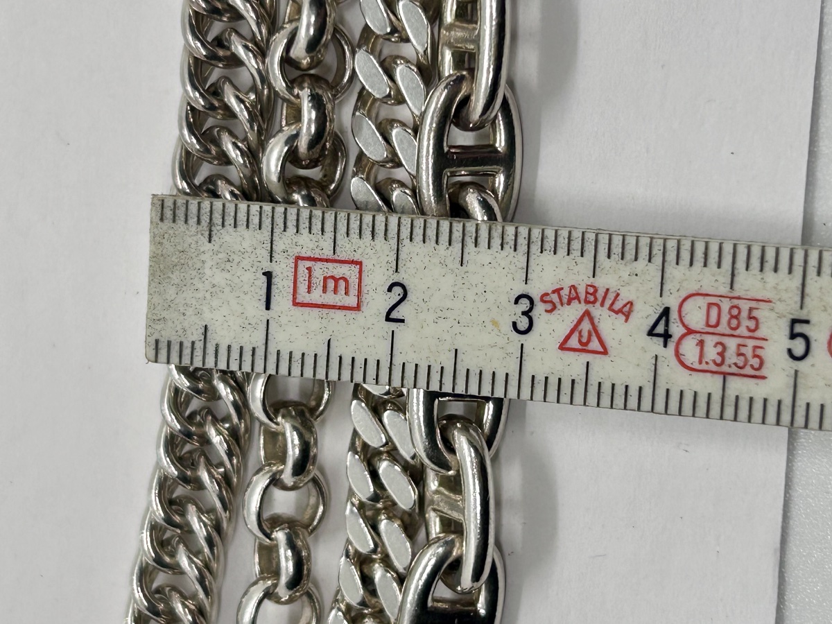 Hermès, bracelet « Etcétéra » à 4 chaînes en argent massif-photo-7