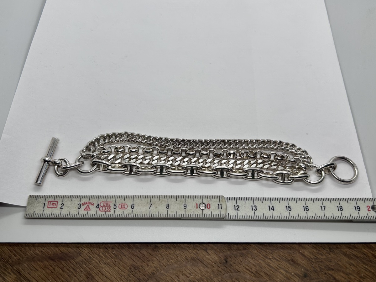 Hermès, bracelet « Etcétéra » à 4 chaînes en argent massif-photo-8