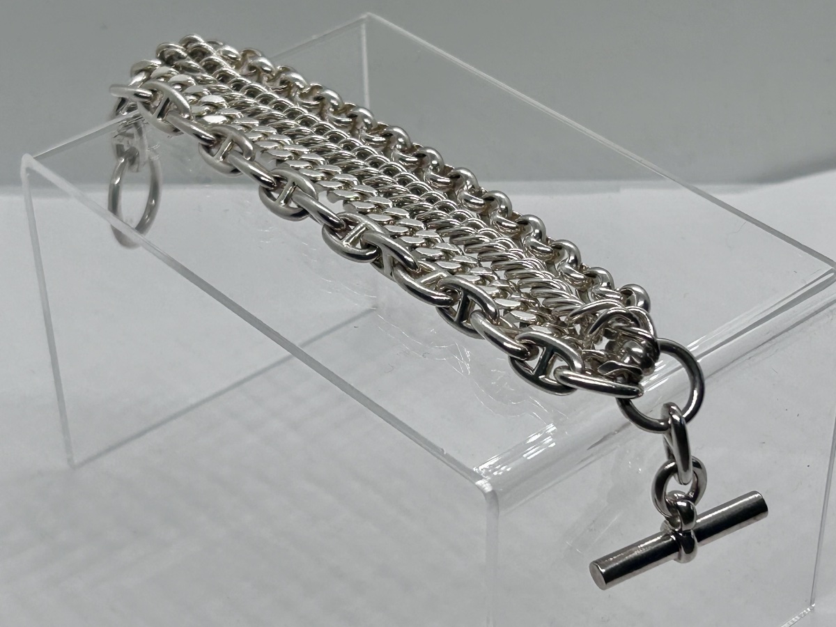 Hermès, bracelet « Etcétéra » à 4 chaînes en argent massif