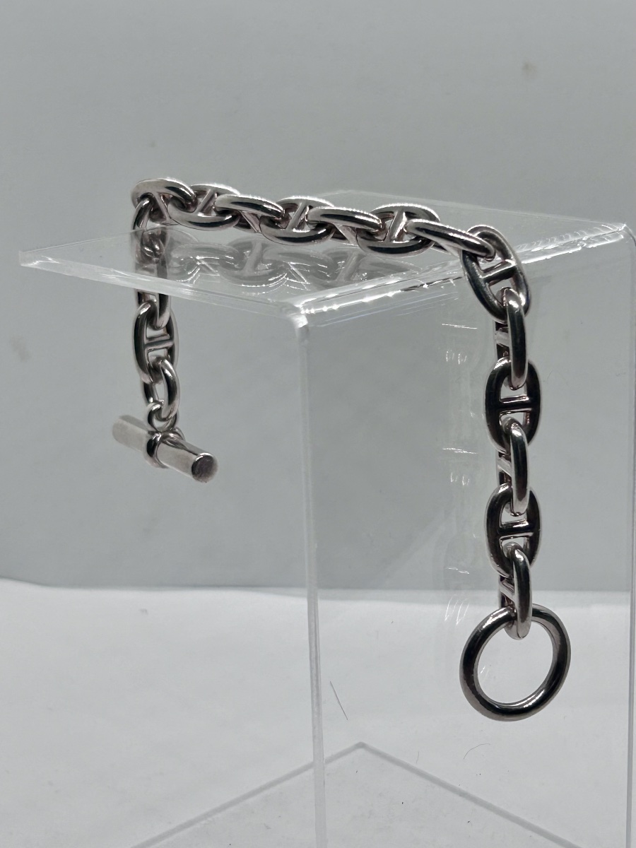 Hermès, bracelet maille « chaîne d’ancre » en argent massif-photo-2