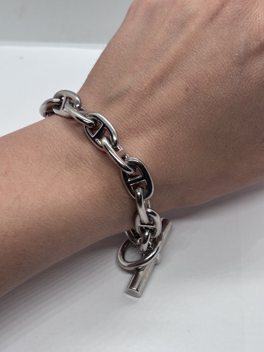 Hermès, bracelet maille « chaîne d’ancre » en argent massif-photo-4