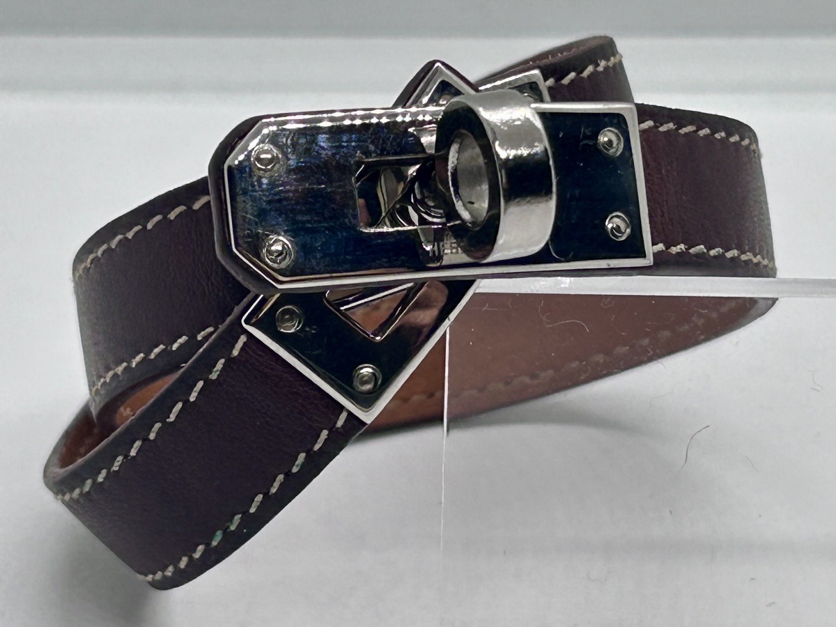 Hermès, bracelet Kelly double tour en cuir -photo-3