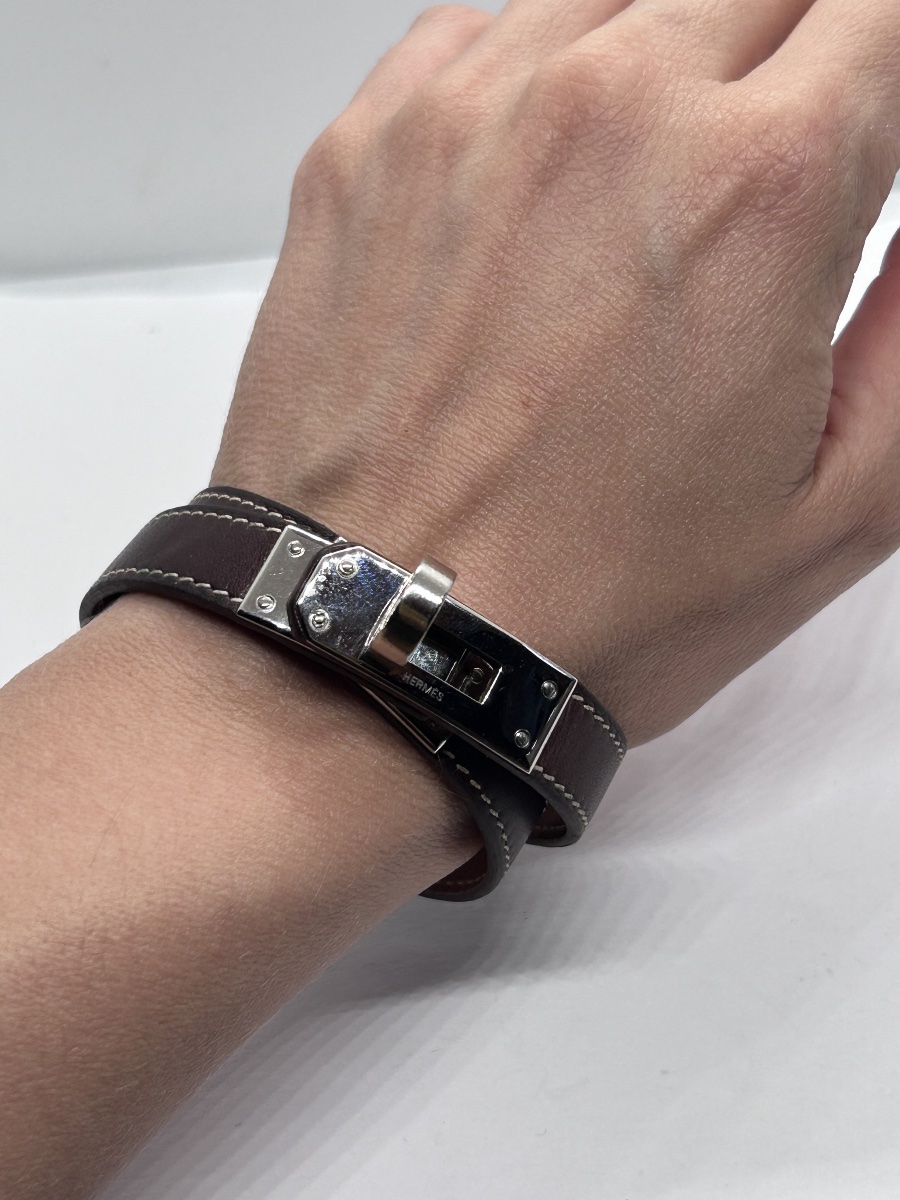 Hermès, bracelet Kelly double tour en cuir -photo-5