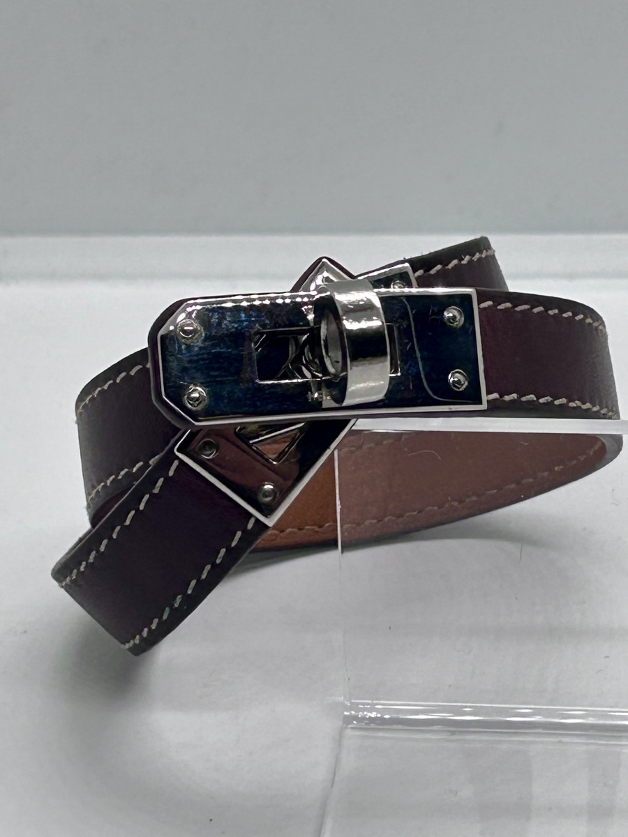Hermès, bracelet Kelly double tour en cuir -photo-7