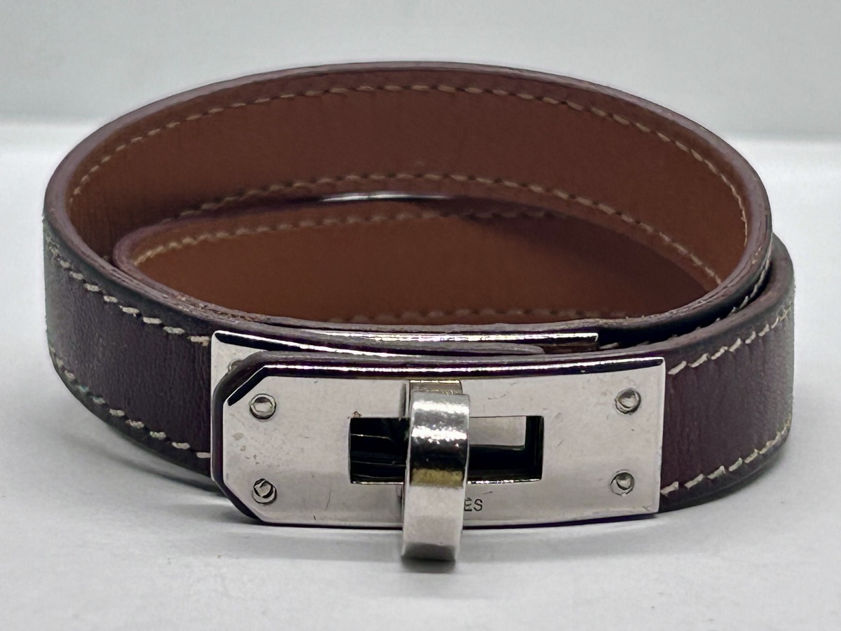 Hermès, bracelet Kelly double tour en cuir 