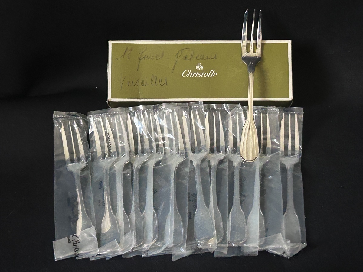 Christofle, Set Of 12 Versailles Cake Forks-photo-2