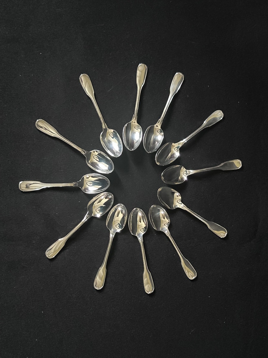 Christofle, Set Of 12 Versailles Mocha Spoons -photo-5