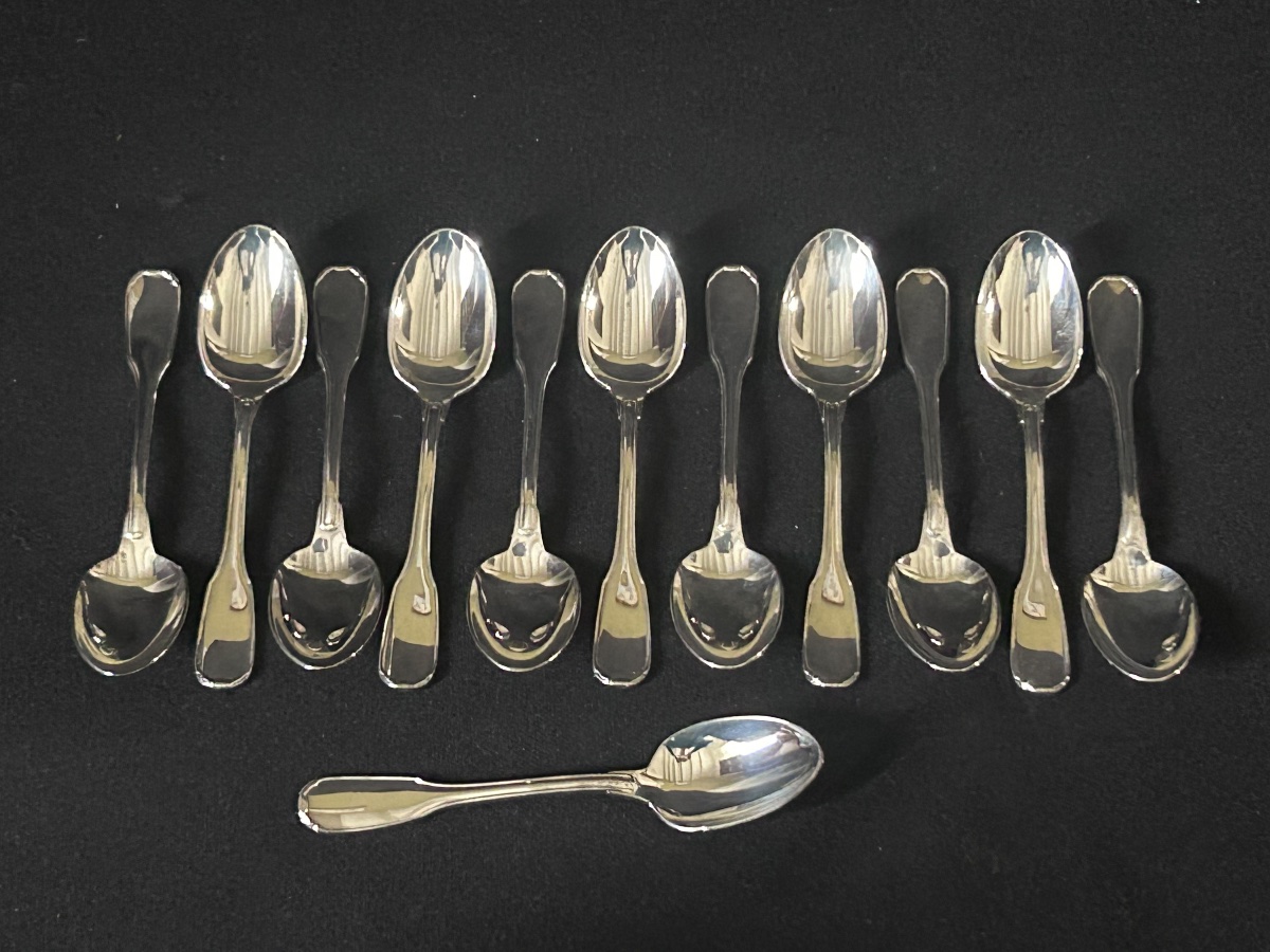 Christofle, Set Of 12 Versailles Mocha Spoons 